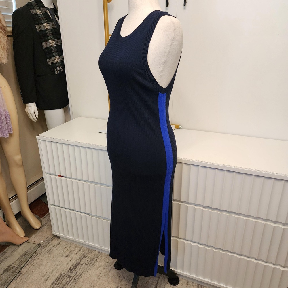 L Lauren Ralph Lauren Sleeveless Maxi Dress, Dark Blue with Royal Blue